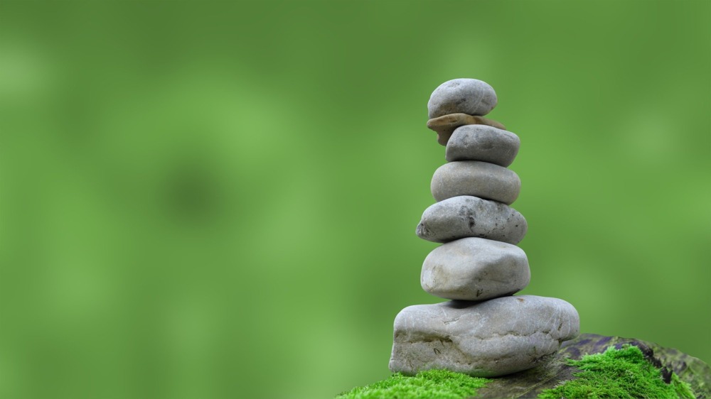 Zen Steine Stapel Gruen Wellness